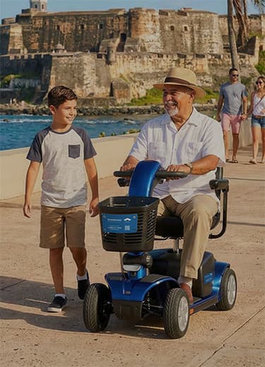 A man using mobility scooter in Puerto Rico and San Juan